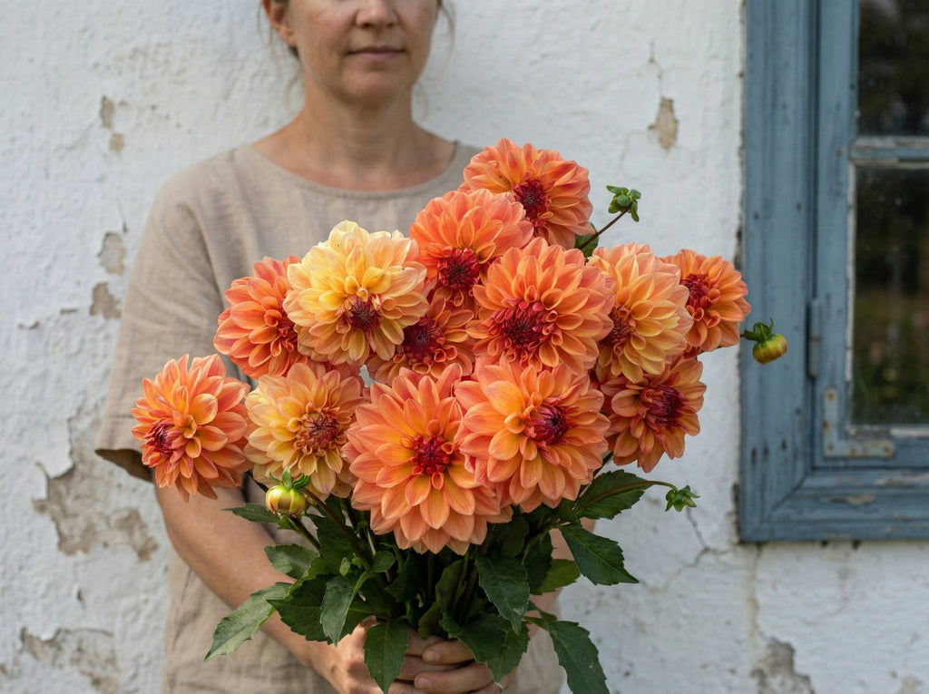 Dahlia Decorative Ace Summer Sunset® -  pakke á 1 stk georgineknoll