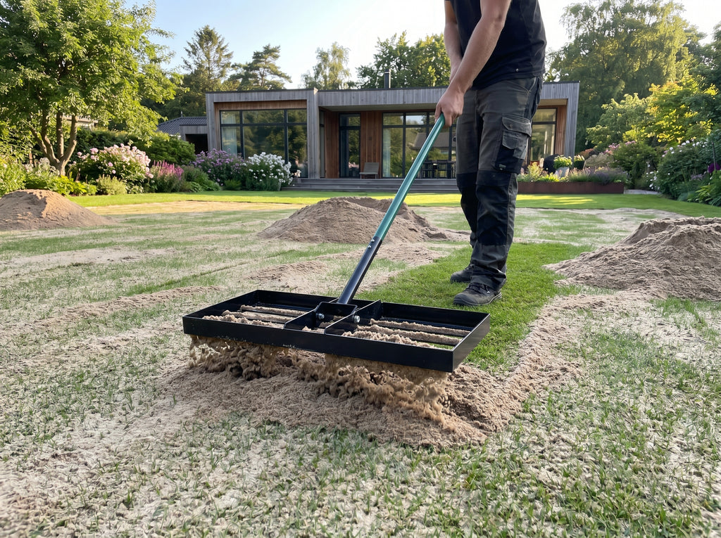 Dressrive inkl. skaft - avrettingsrive for plen og toppdressing